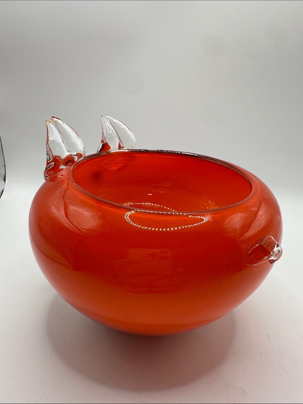 Red Glass Pig Bowl - Decorative Home Accent - Picture 3 of 8